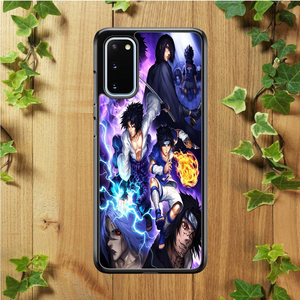 Uchiha Sasuke Transformation Samsung Galaxy S20 Case-Rubber / White (2D Case)-Xtracase