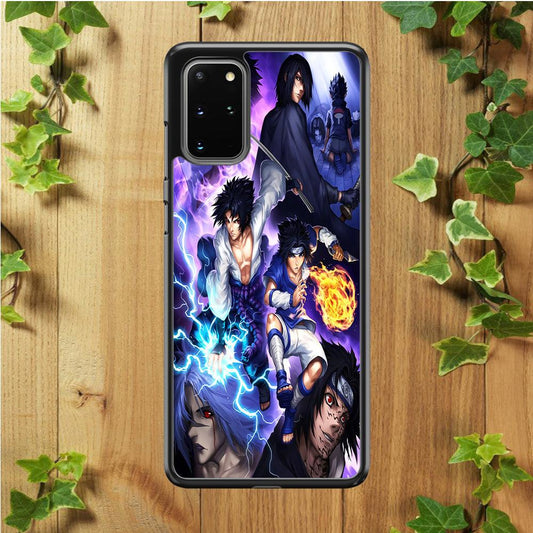 Uchiha Sasuke Transformation Samsung Galaxy S20 Plus Case-Rubber / Black (2D Case)-Xtracase