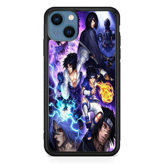 Uchiha Sasuke Transformation iPhone 13 Case-Rubber / Black (2D Case)-Xtracase