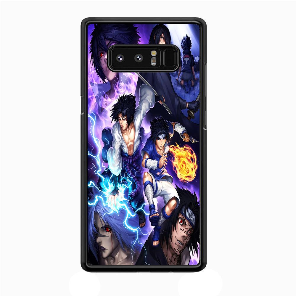 Uchiha Sasuke Transformation Samsung Galaxy Note 8 Case-Rubber / Black (2D Case)-Xtracase