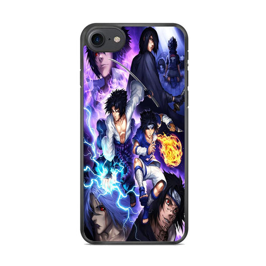 Uchiha Sasuke Transformation iPhone 8 Case-Rubber / Black (2D Case)-Xtracase