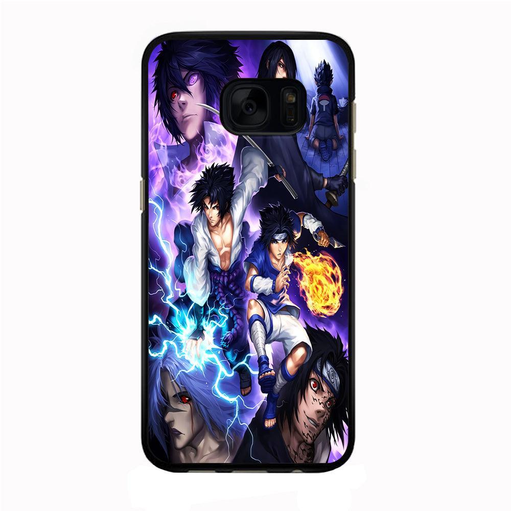 Uchiha Sasuke Transformation Samsung Galaxy S7 Edge Case-Rubber / Black (2D Case)-Xtracase