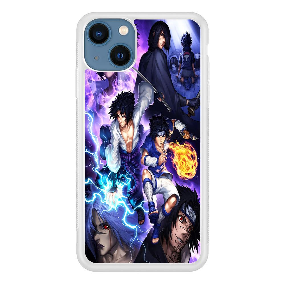 Uchiha Sasuke Transformation iPhone 13 Mini Case-Rubber / White (2D Case)-Xtracase