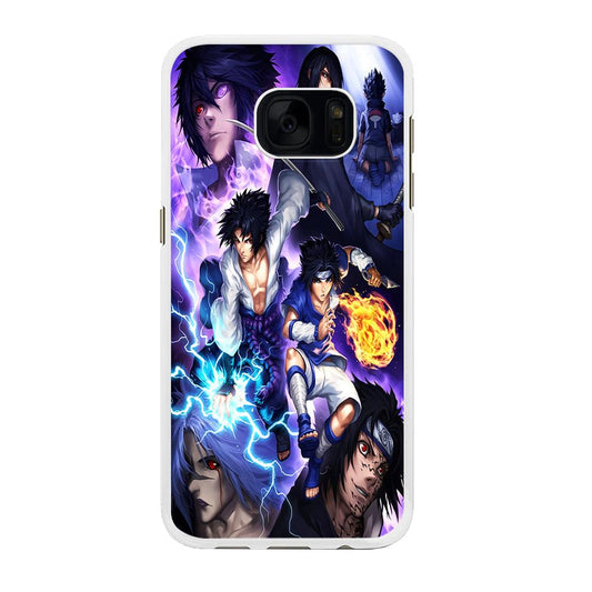 Uchiha Sasuke Transformation Samsung Galaxy S7 Edge Case-Rubber / White (2D Case)-Xtracase