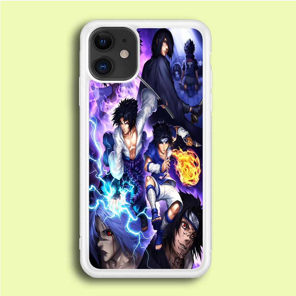 Uchiha Sasuke Transformation iPhone 12 Mini Case-Rubber / White (2D Case)-Xtracase