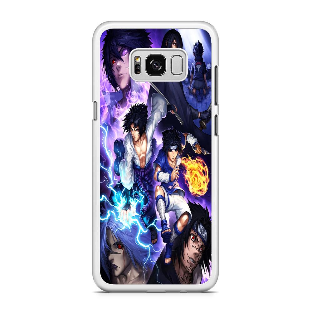 Uchiha Sasuke Transformation Samsung Galaxy S8 Case-Rubber / White (2D Case)-Xtracase