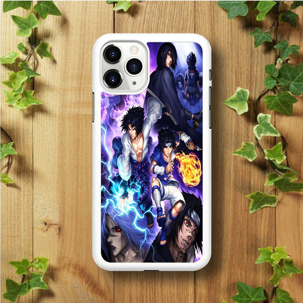 Uchiha Sasuke Transformation iPhone 11 Pro Case-Rubber / White (2D Case)-Xtracase
