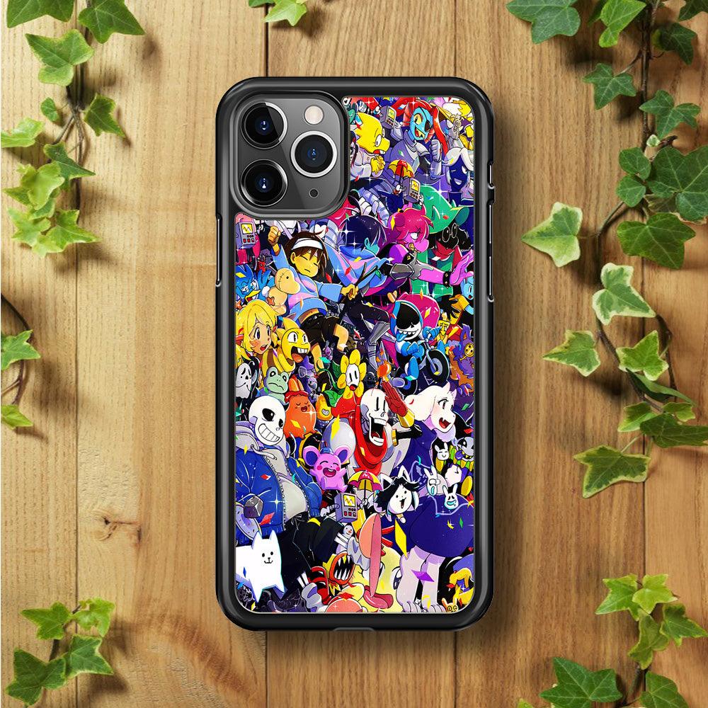 Undertale All Character iPhone 11 Pro Max Case-Rubber / Black (2D Case)-Xtracase