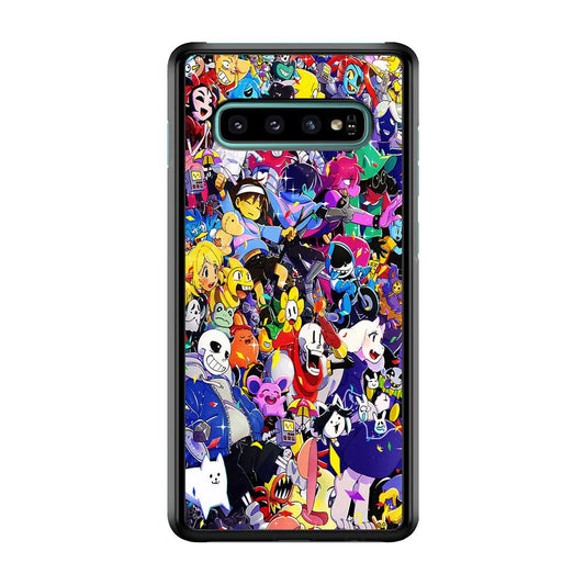 Undertale All Character Samsung Galaxy S10 Plus Case-Rubber / White (2D Case)-Xtracase