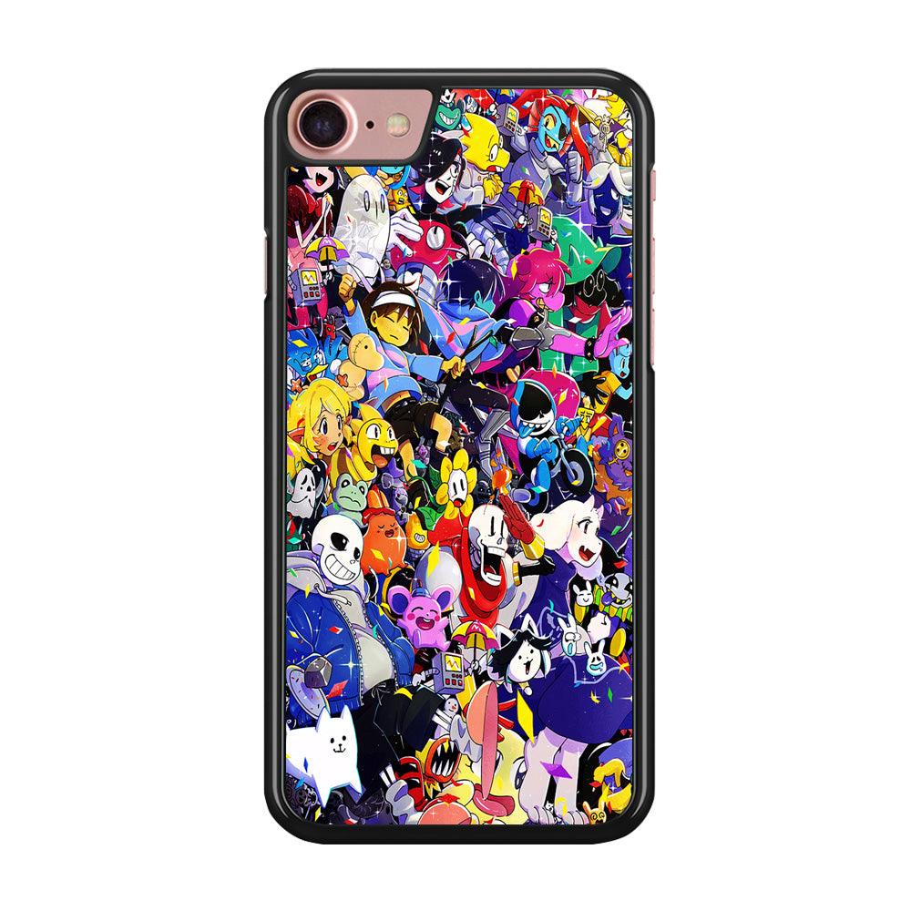 Undertale All Character iPhone 7 Case-Rubber / Black (2D Case)-Xtracase