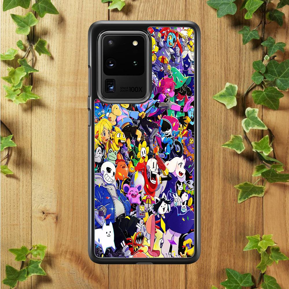 Undertale All Character Samsung Galaxy S20 Ultra Case-Rubber / Black (2D Case)-Xtracase