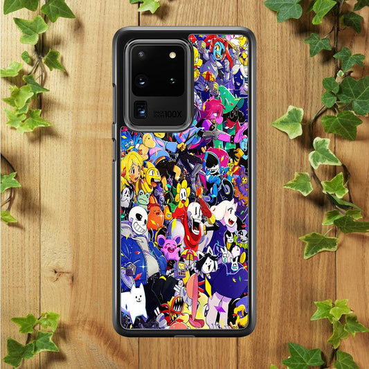 Undertale All Character Samsung Galaxy S20 Ultra Case-Rubber / Black (2D Case)-Xtracase