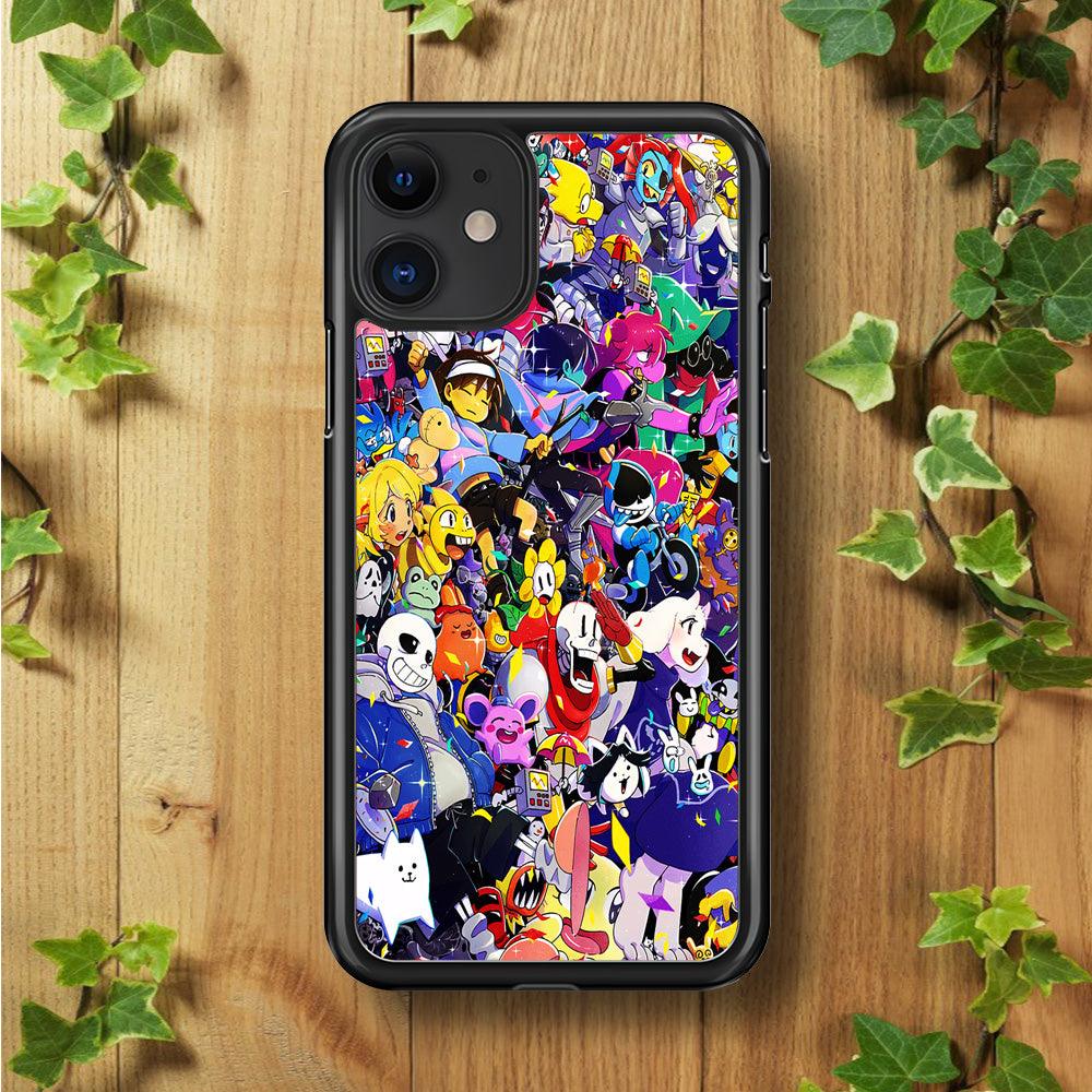 Undertale All Character iPhone 11 Case-Rubber / Black (2D Case)-Xtracase