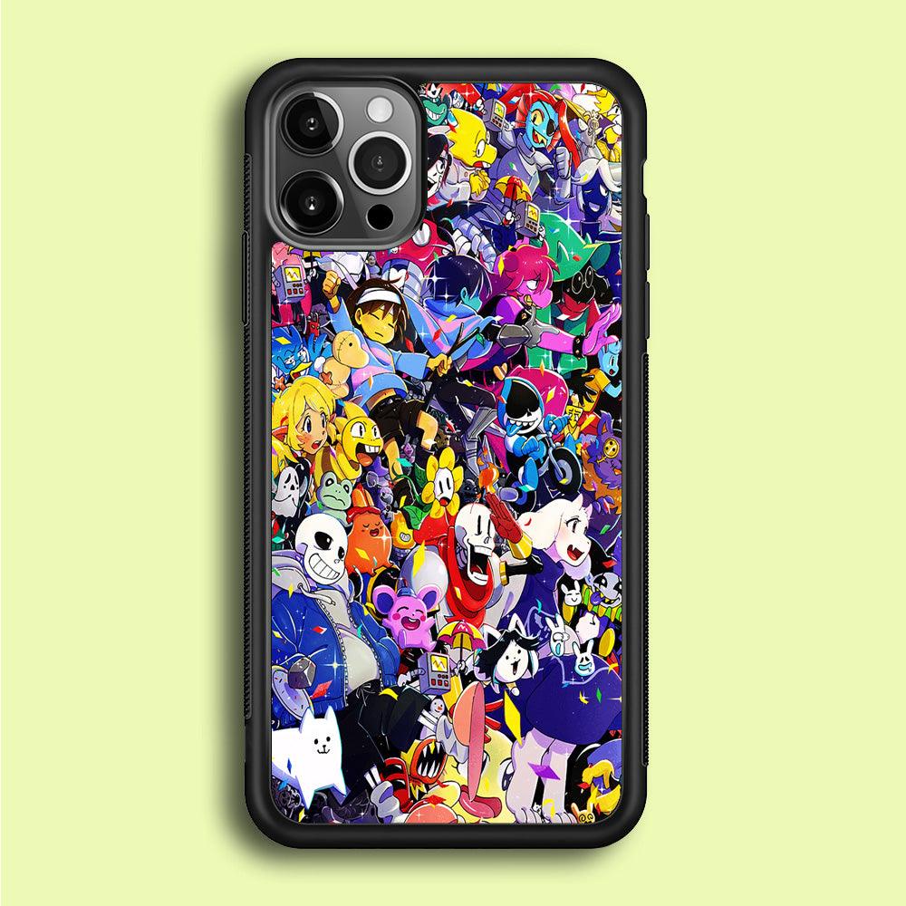 Undertale All Character iPhone 12 Pro Case-Rubber / Black (2D Case)-Xtracase