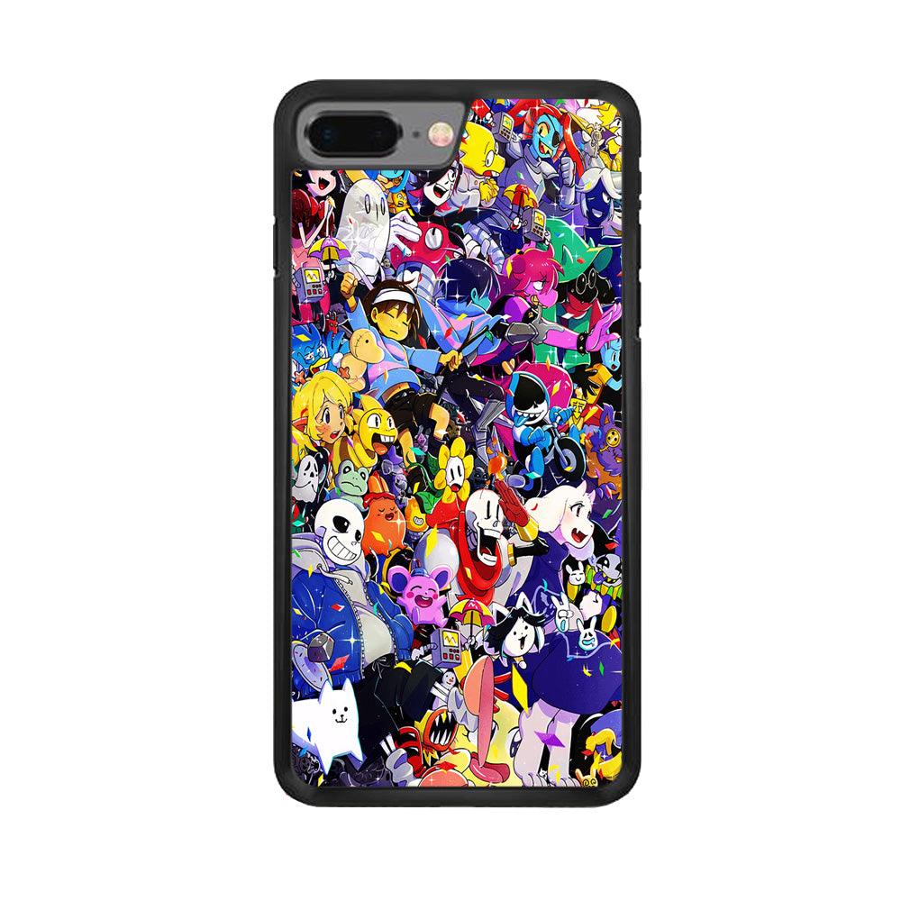 Undertale All Character iPhone 8 Plus Case-Rubber / Black (2D Case)-Xtracase