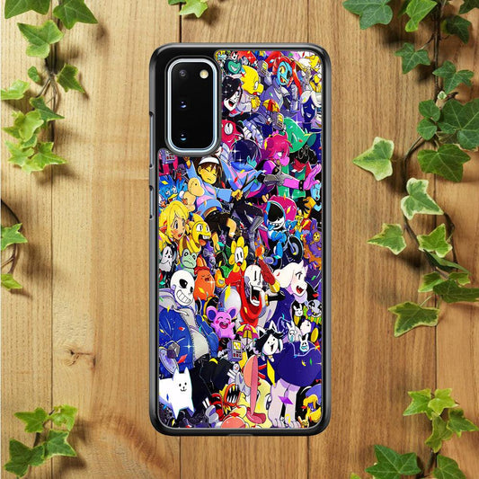Undertale All Character Samsung Galaxy S20 Case-Rubber / Black (2D Case)-Xtracase