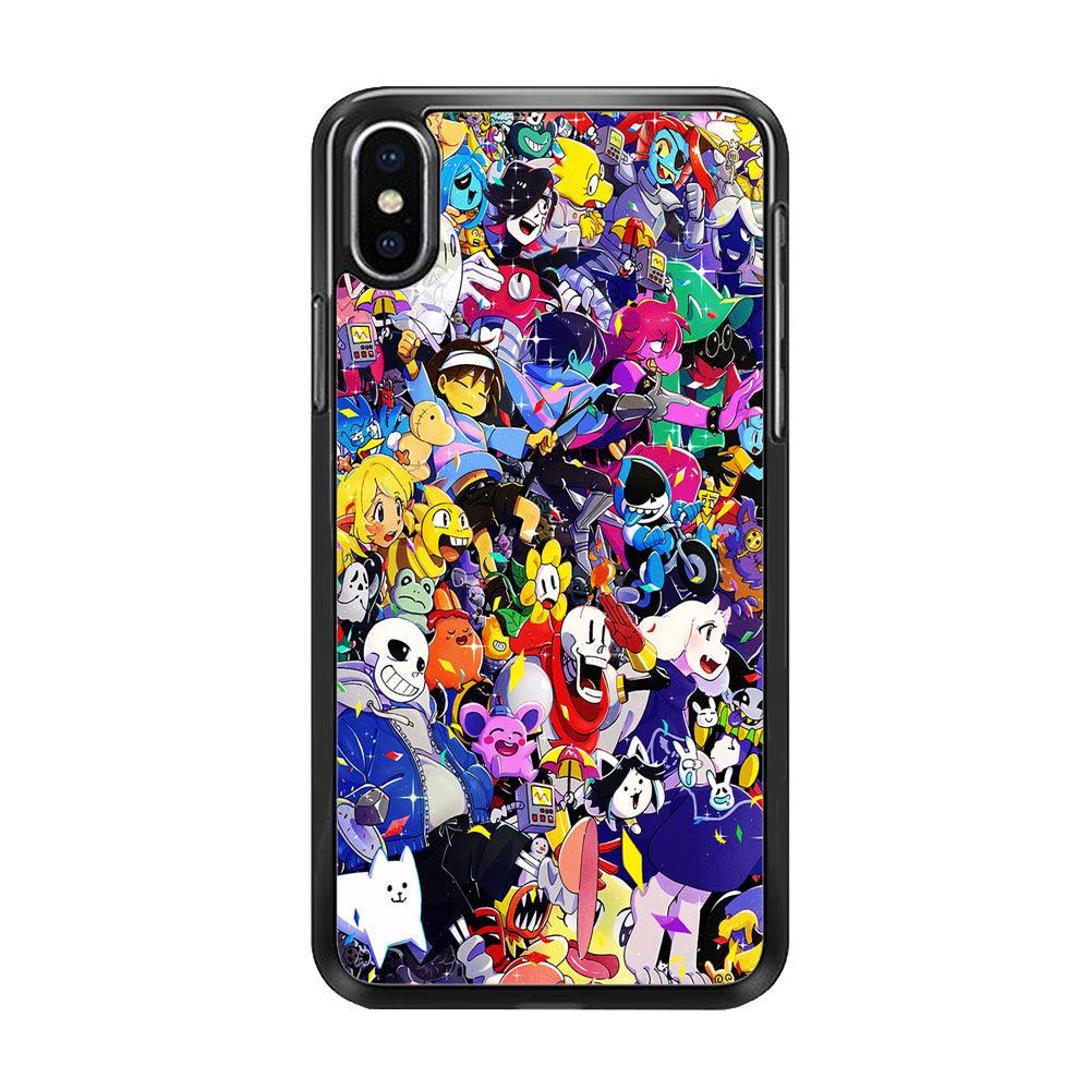 Undertale All Character iPhone Xs Case-Rubber / Black (2D Case)-Xtracase