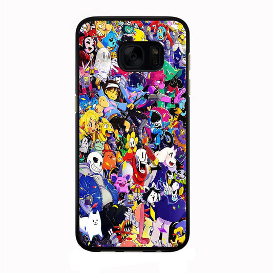 Undertale All Character Samsung Galaxy S7 Case-Rubber / Black (2D Case)-Xtracase