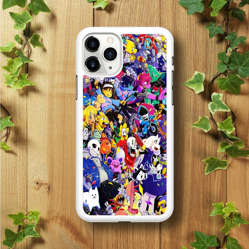 Undertale All Character iPhone 11 Pro Max Case-Rubber / White (2D Case)-Xtracase