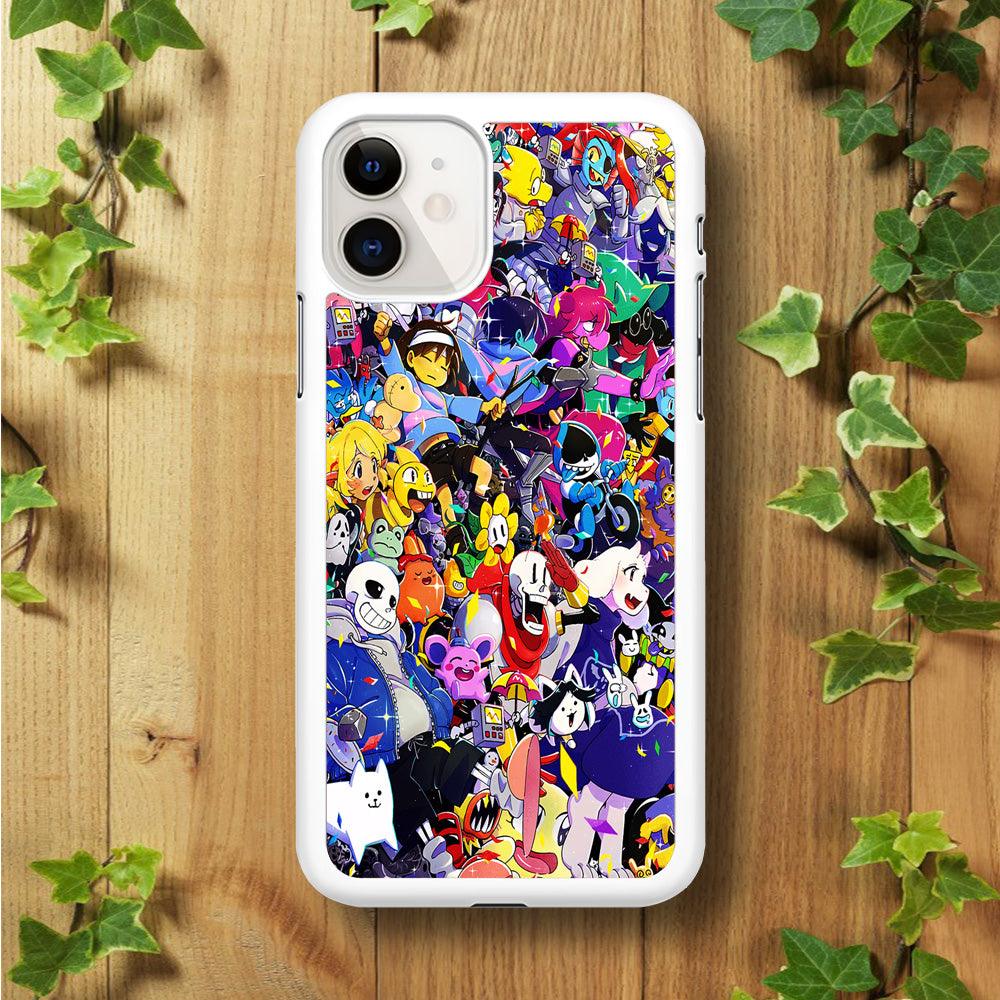 Undertale All Character iPhone 11 Case-Rubber / White (2D Case)-Xtracase