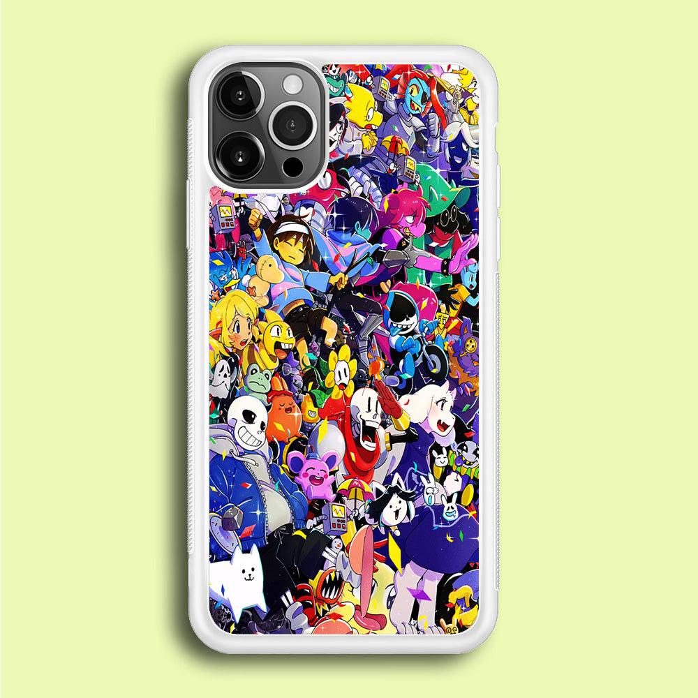 Undertale All Character iPhone 12 Pro Case-Rubber / White (2D Case)-Xtracase