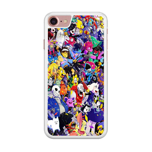 Undertale All Character iPhone 8 Case-Rubber / White (2D Case)-Xtracase