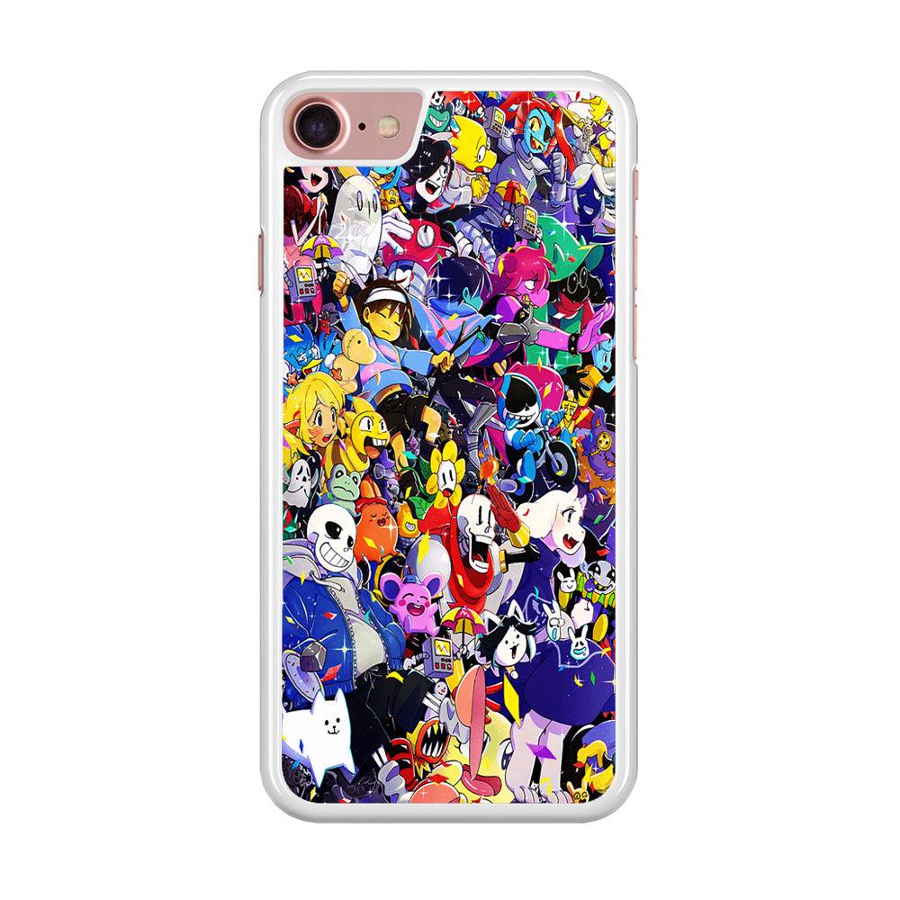 Undertale All Character iPhone 7 Case-Rubber / White (2D Case)-Xtracase