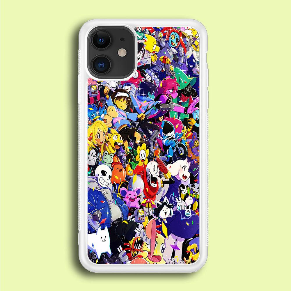 Undertale All Character iPhone 12 Mini Case-Rubber / White (2D Case)-Xtracase