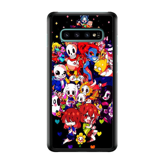 Undertale Black Samsung Galaxy S10 Plus Case-Rubber / Black (2D Case)-Xtracase