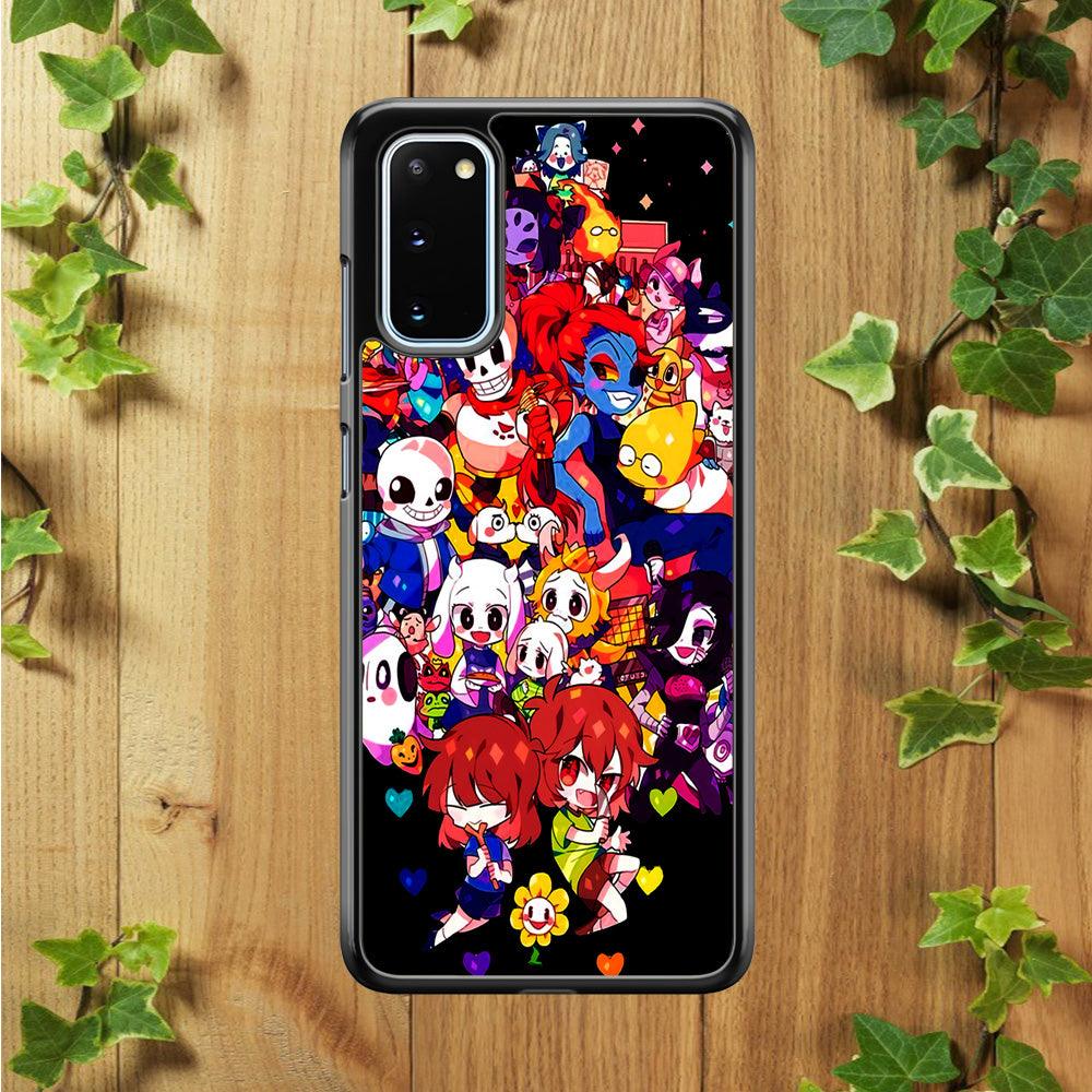 Undertale Black Samsung Galaxy S20 Case-Rubber / White (2D Case)-Xtracase