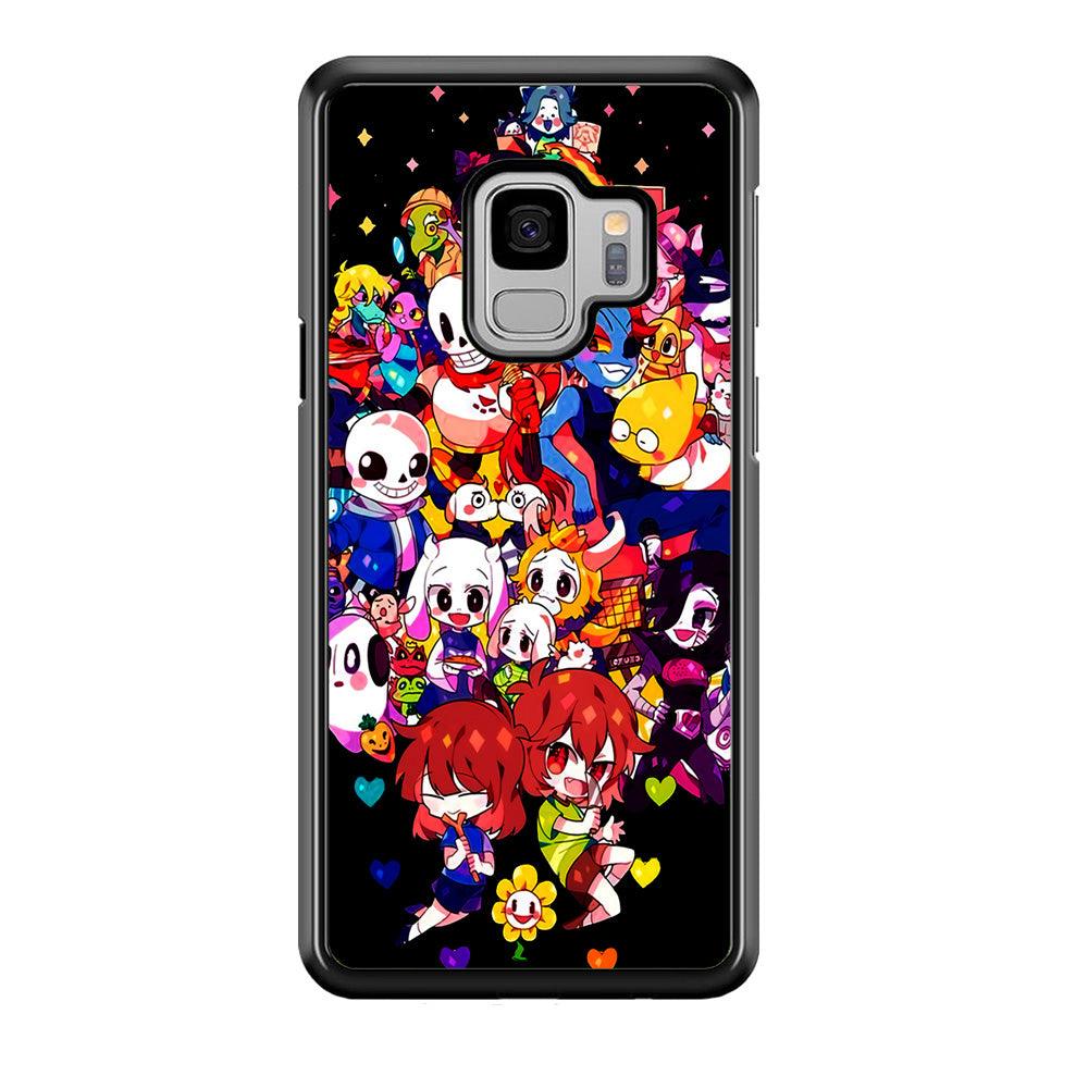 Undertale Black Samsung Galaxy S9 Case-Rubber / White (2D Case)-Xtracase