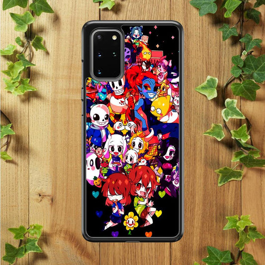 Undertale Black Samsung Galaxy S20 Plus Case-Rubber / Black (2D Case)-Xtracase