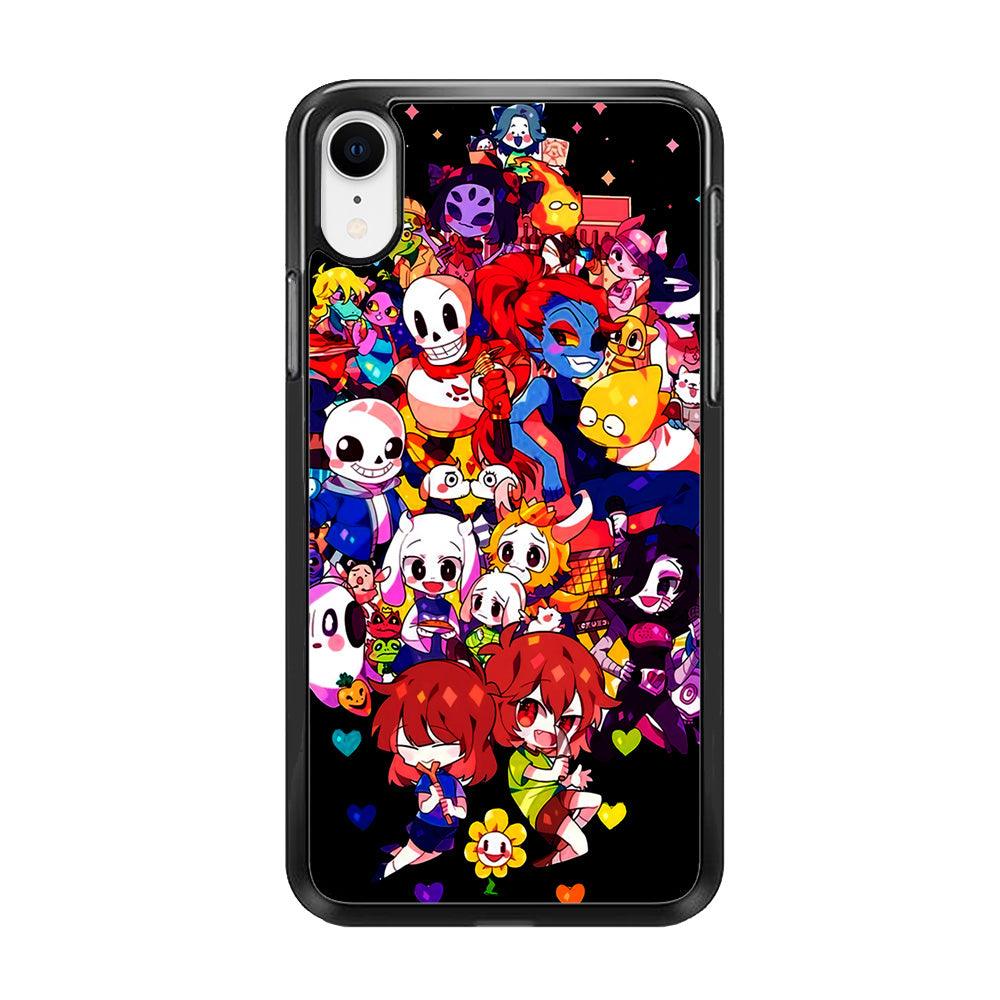 Undertale Black iPhone XR Case-Rubber / Black (2D Case)-Xtracase