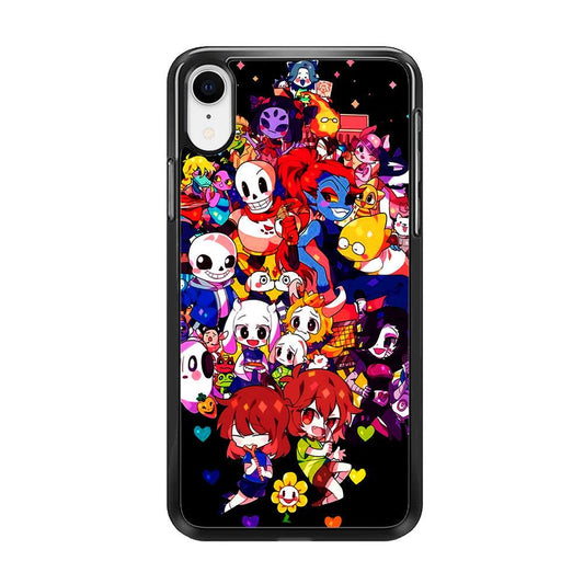 Undertale Black iPhone XR Case-Rubber / Black (2D Case)-Xtracase