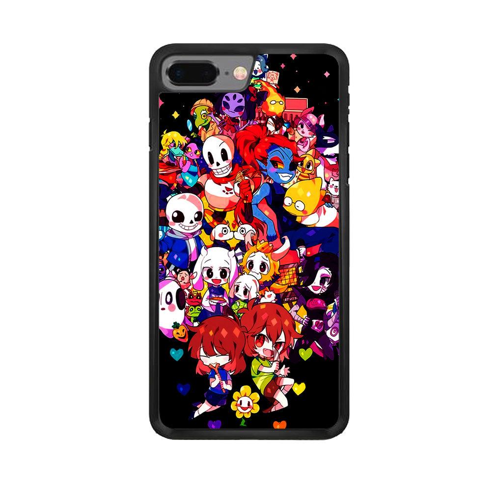 Undertale Black iPhone 8 Plus Case-Rubber / Black (2D Case)-Xtracase