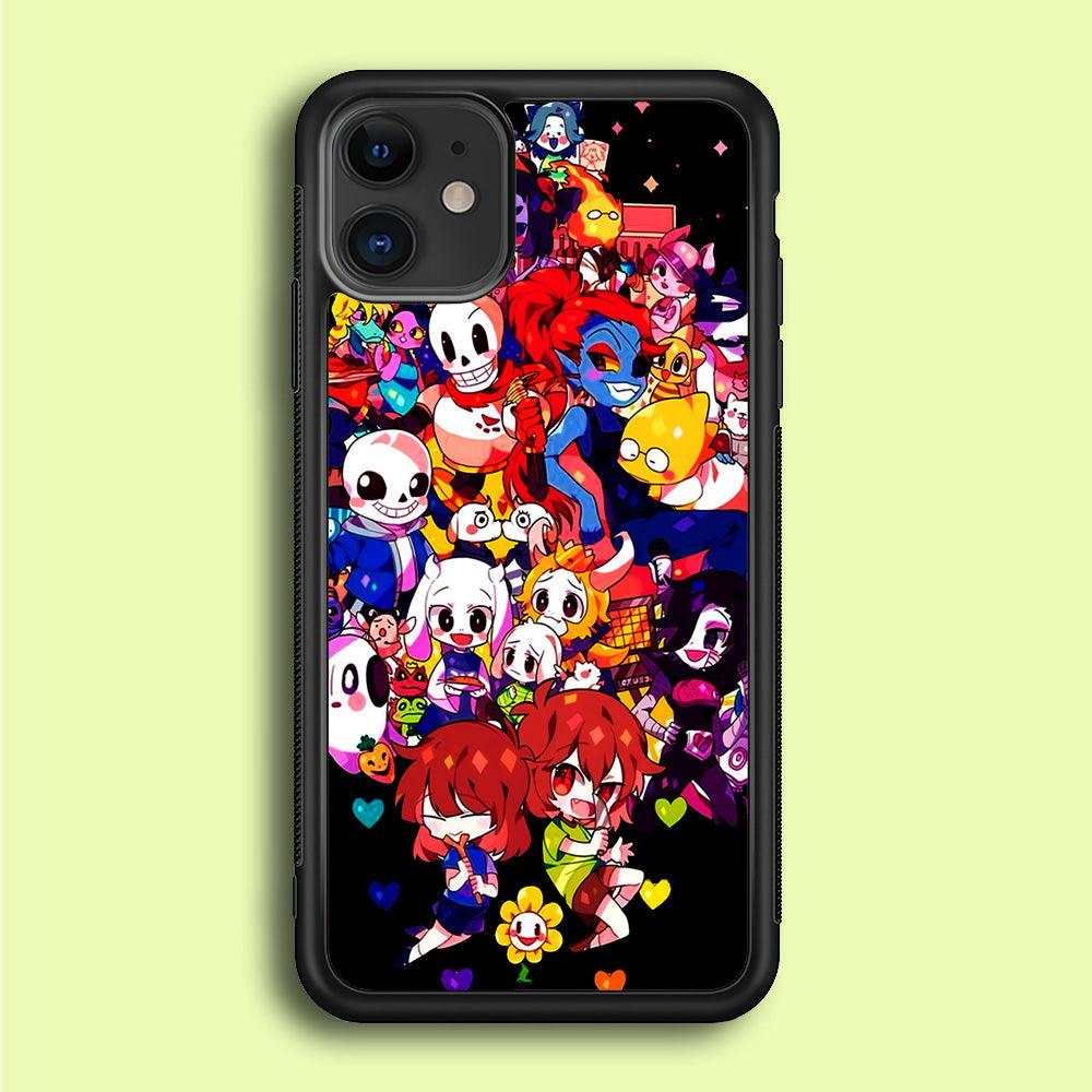 Undertale Black iPhone 12 Case-Rubber / Black (2D Case)-Xtracase