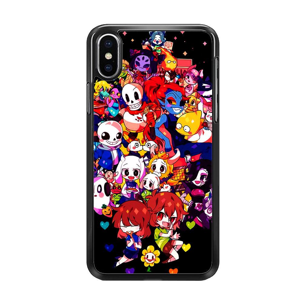 Undertale Black iPhone Xs Max Case-Rubber / Black (2D Case)-Xtracase
