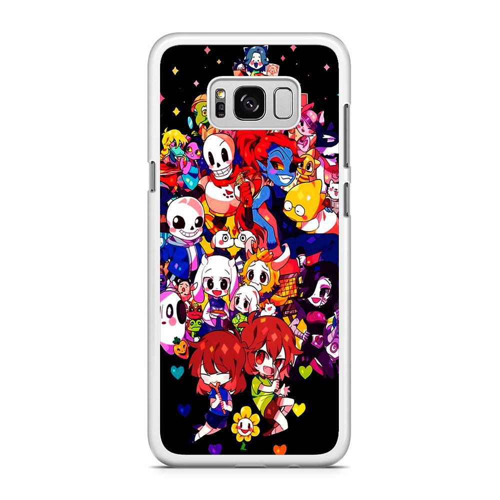 Undertale Black Samsung Galaxy S8 Case-Rubber / White (2D Case)-Xtracase