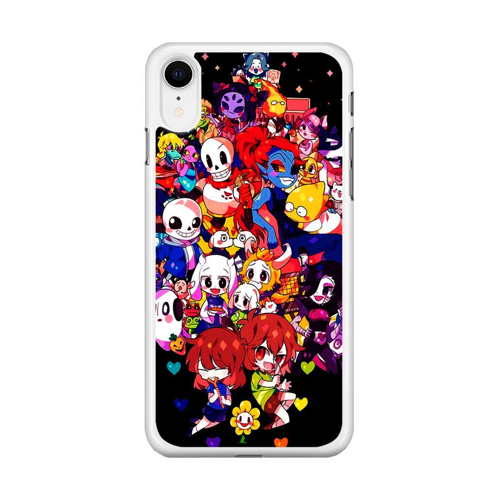 Undertale Black iPhone XR Case-Rubber / White (2D Case)-Xtracase