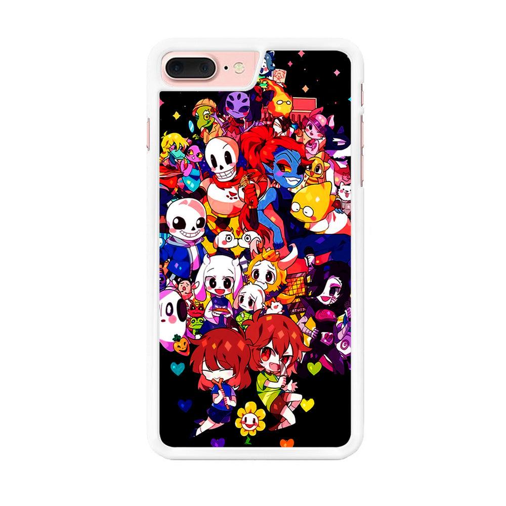 Undertale Black iPhone 8 Plus Case-Rubber / White (2D Case)-Xtracase