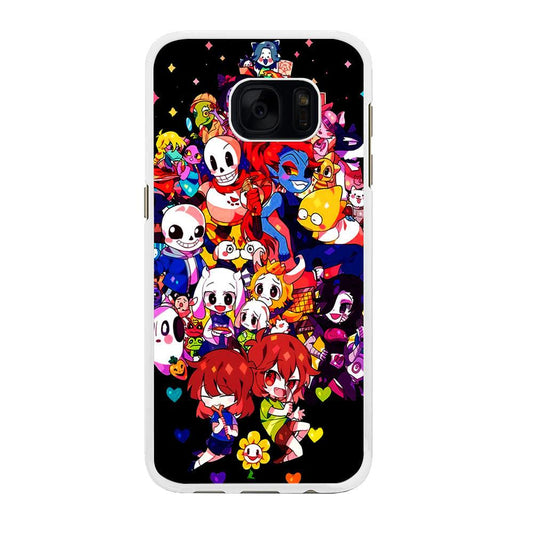 Undertale Black Samsung Galaxy S7 Case-Rubber / White (2D Case)-Xtracase