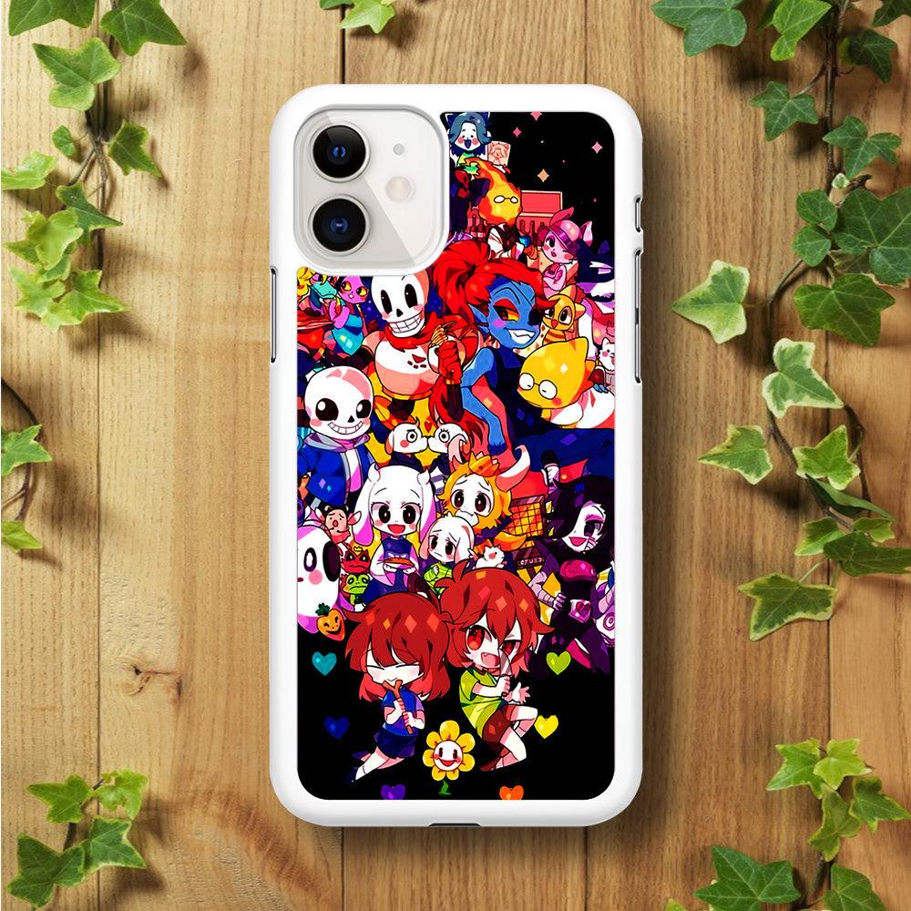 Undertale Black iPhone 11 Case-Rubber / White (2D Case)-Xtracase