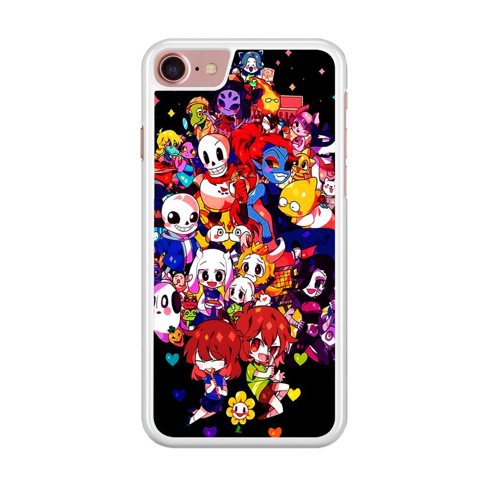 Undertale Black iPhone SE 2020 Case-Rubber / White (2D Case)-Xtracase