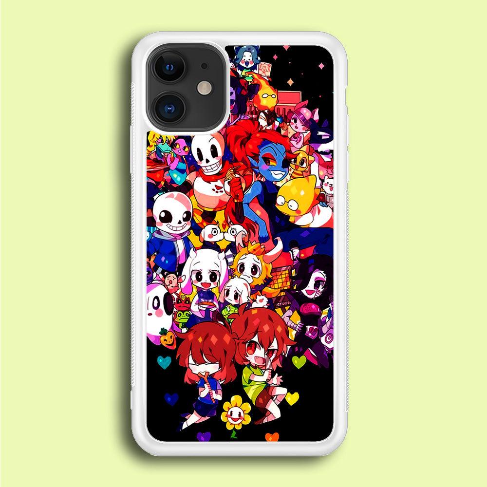 Undertale Black iPhone 12 Case-Rubber / White (2D Case)-Xtracase