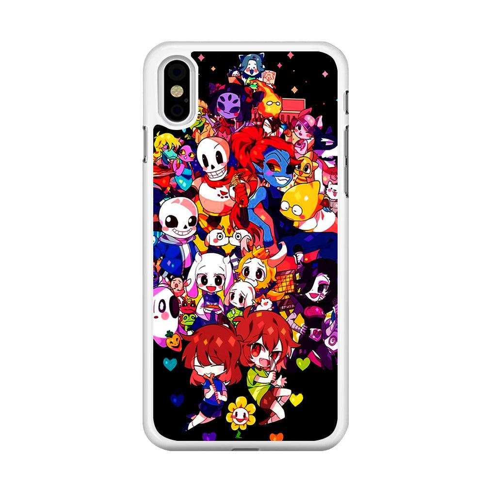 Undertale Black iPhone Xs Case-Rubber / White (2D Case)-Xtracase