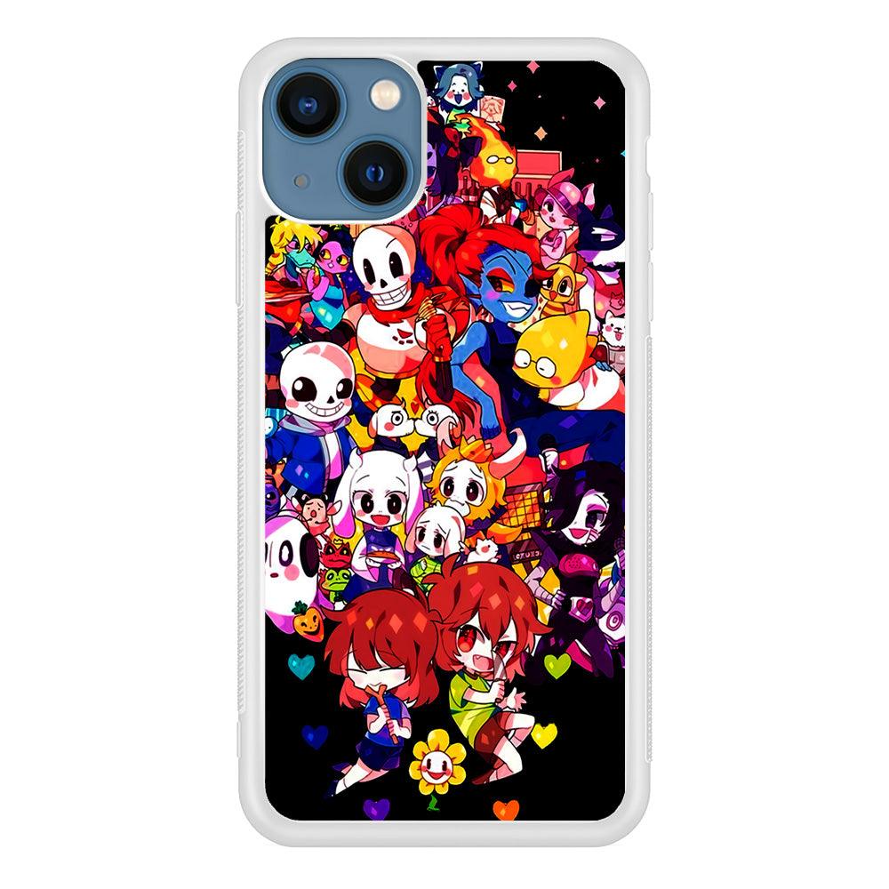 Undertale Black iPhone 13 Pro Case-Rubber / White (2D Case)-Xtracase