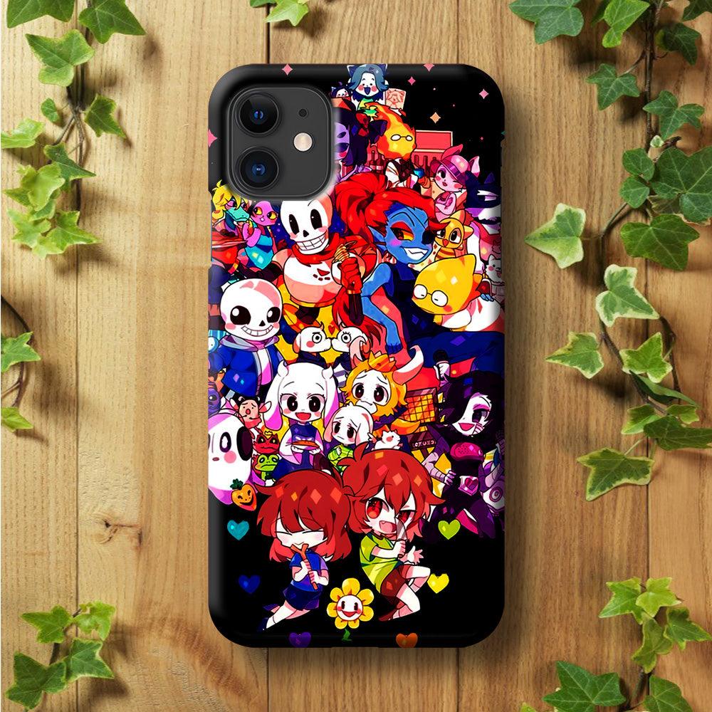 Undertale Black iPhone 11 Case-Plastic / Full Wrap (3D Case)-Xtracase