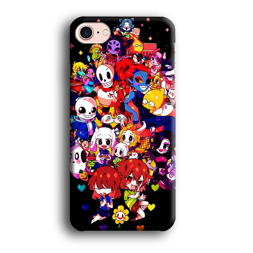 Undertale Black iPhone 7 Case-Plastic / Full Wrap (3D Case)-Xtracase