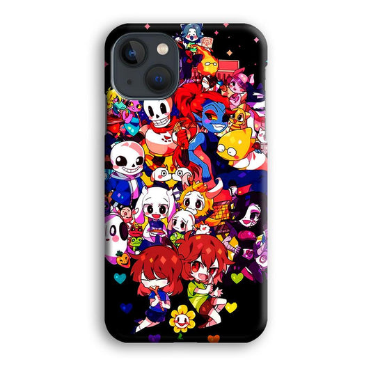 Undertale Black iPhone 13 Mini Case-Plastic / Full Wrap (3D Case)-Xtracase