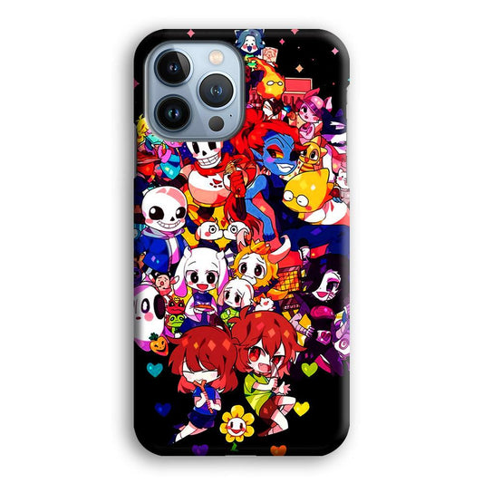 Undertale Black iPhone 13 Pro Max Case-Plastic / Full Wrap (3D Case)-Xtracase
